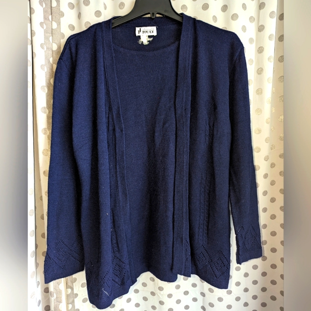 FASHION JOULY Open Cardigan w/Subtle Cutouts XL